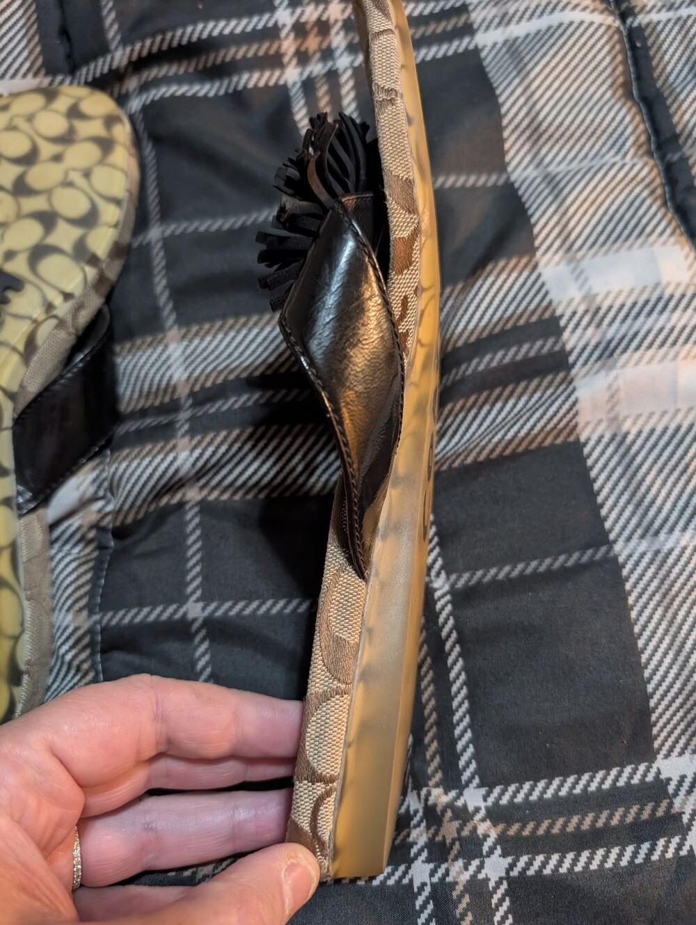 Coach Black Flip Flops Shoes - Picture 4 of 6